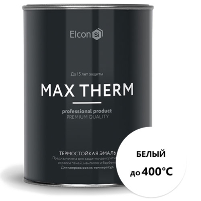 Elcon Эмаль термостойкая +400 белая, 0,8 кг.