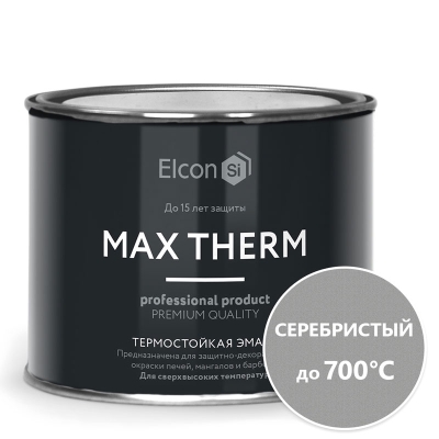 Elcon Эмаль термостойкая +600 серебристо-серая, 0,4 кг.