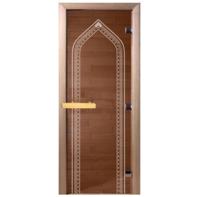DoorWood Дверь для бани бронза "Восточная арка"